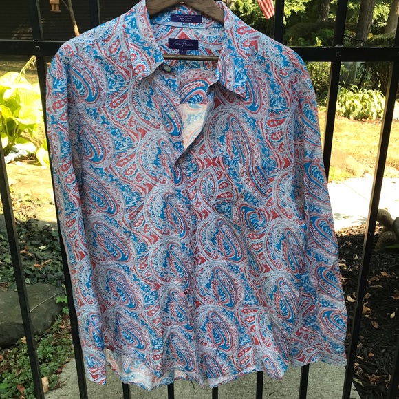 Alan Flusser Other - Alan Flusser linen blend casual shirt w/paisley